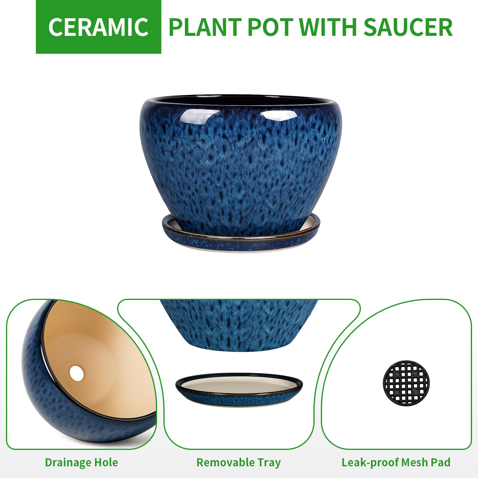 Deep Dream pot beside ruler showing 10 inch scale for size and placement planning
