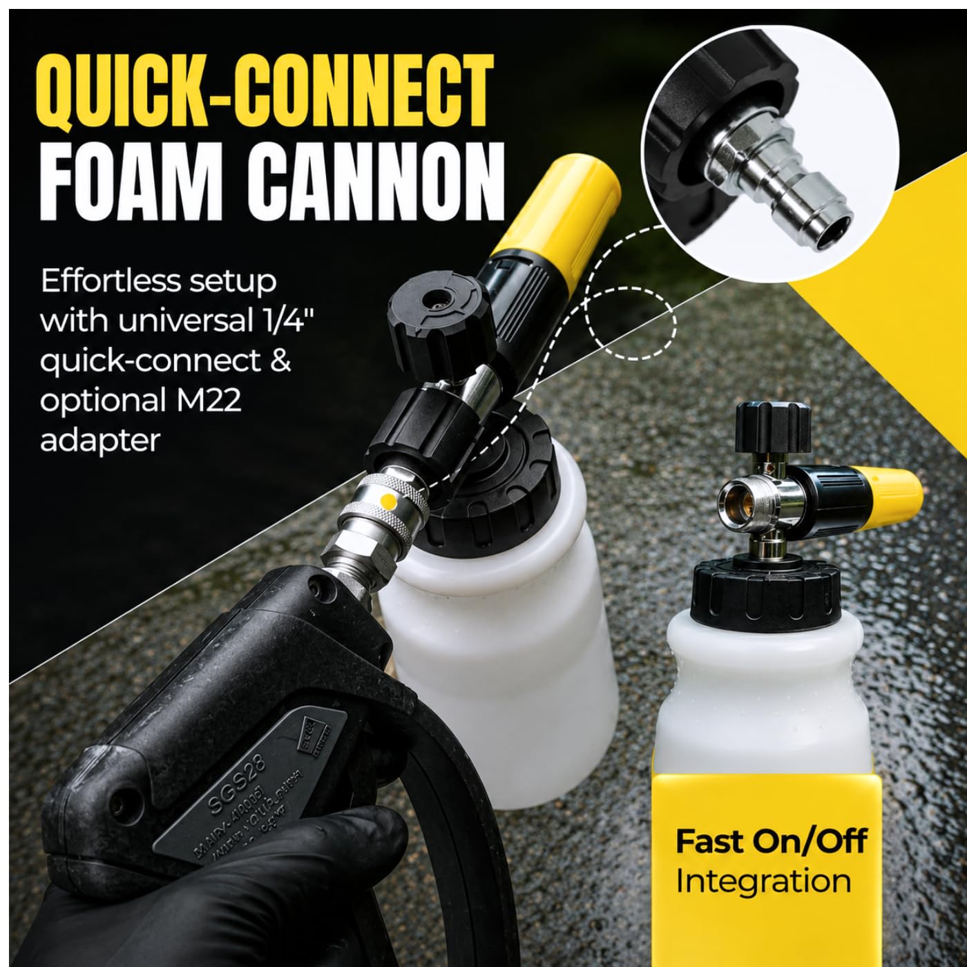 Deer Brook Shop Hornet bottle beside car to show 1L capacity and job coverage
