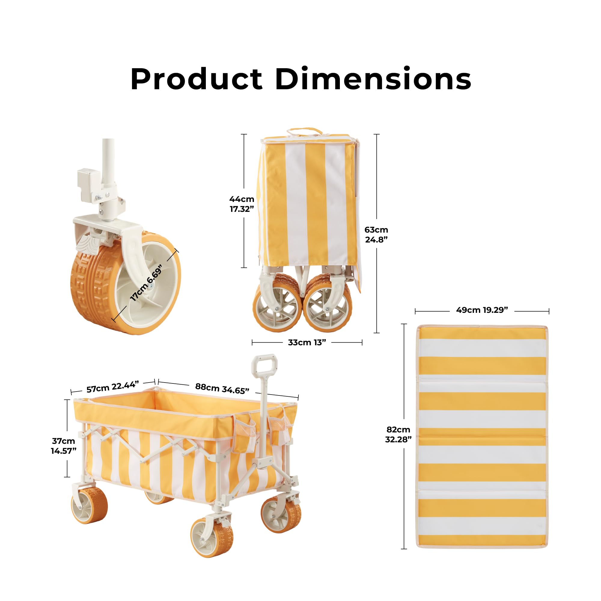 DEER LAND family unloading wagon at beach for faster setup and convenience