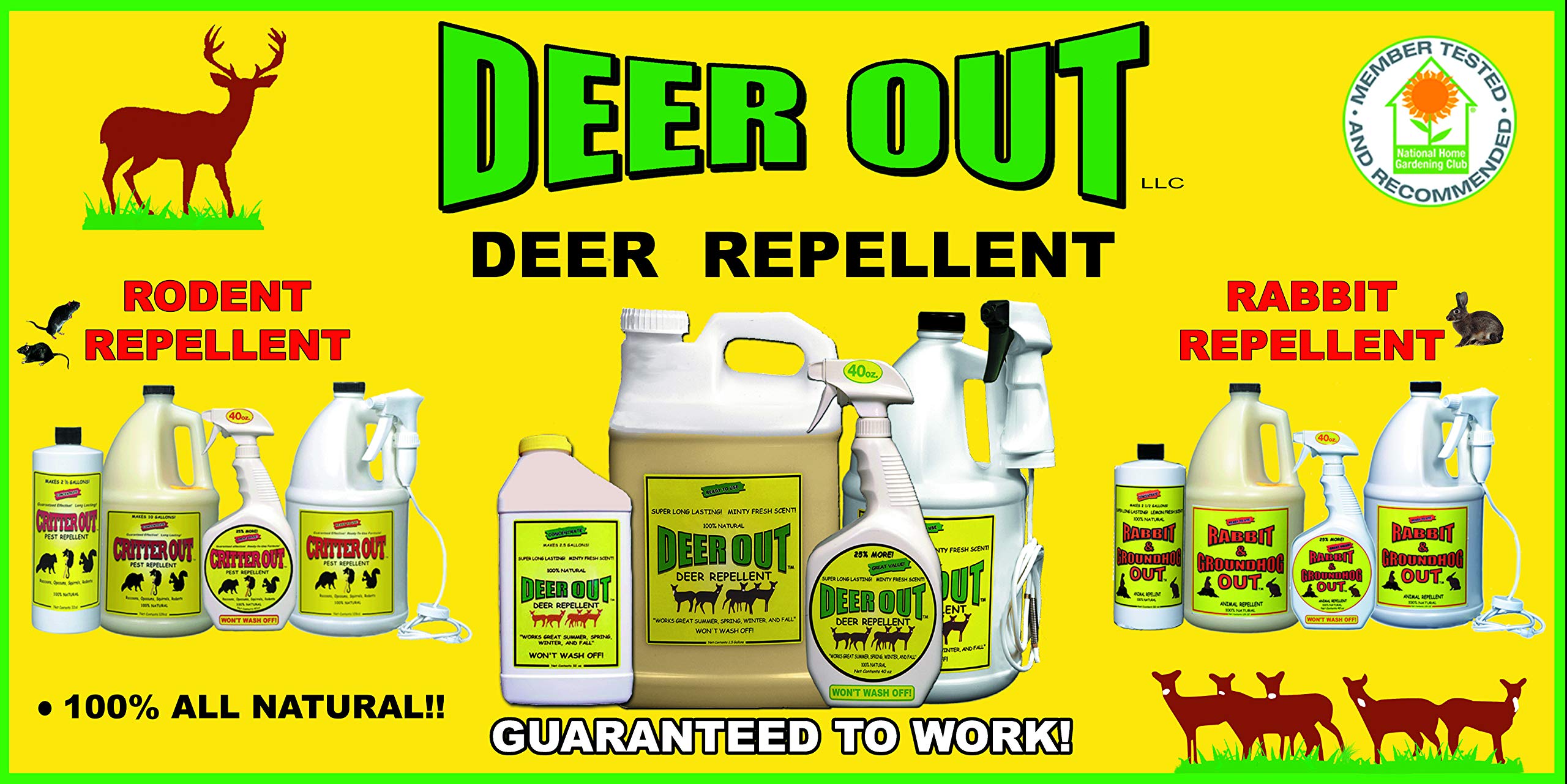 Deer Out being sprayed on garden shrubs demonstrating pet-safe, effective protection