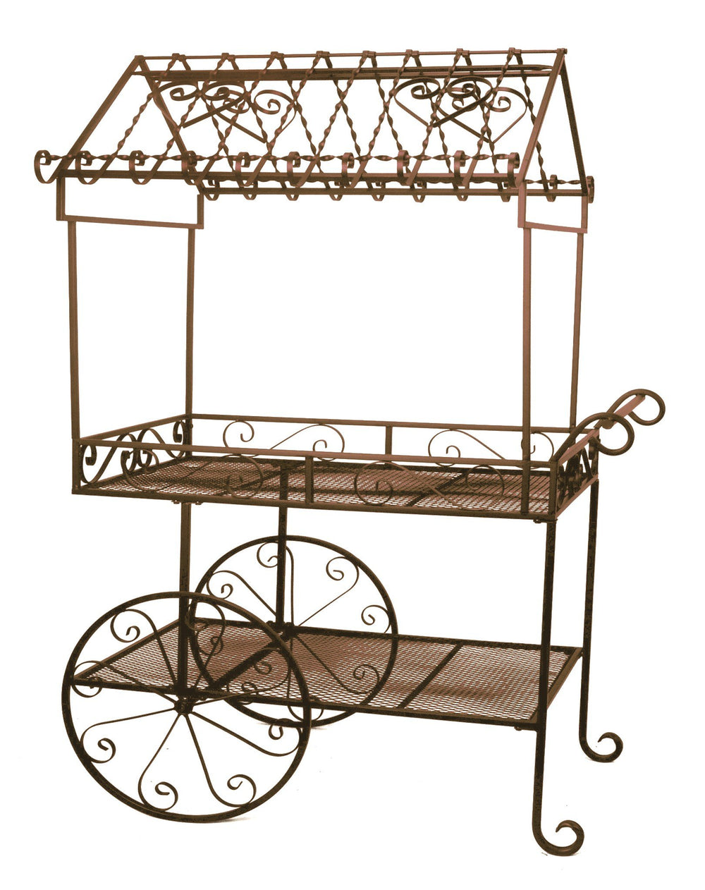 Deer Park Ironworks front view showing full cart for showcasing plants