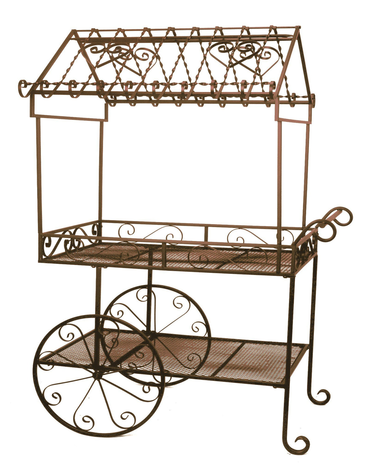 Deer Park Ironworks front view showing full cart for showcasing plants