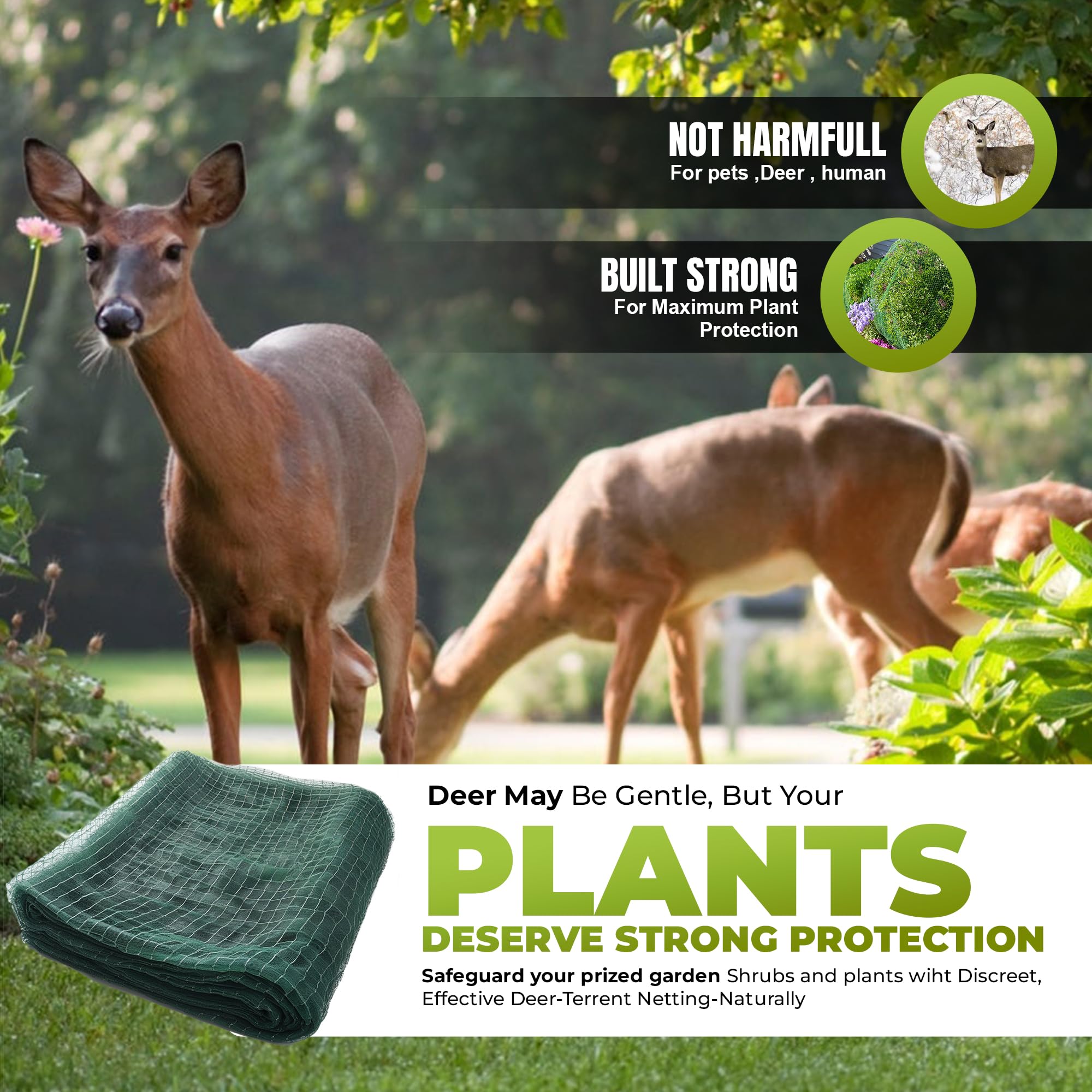 Deer-Terrent close-up of 45g polypropylene mesh for durable protection