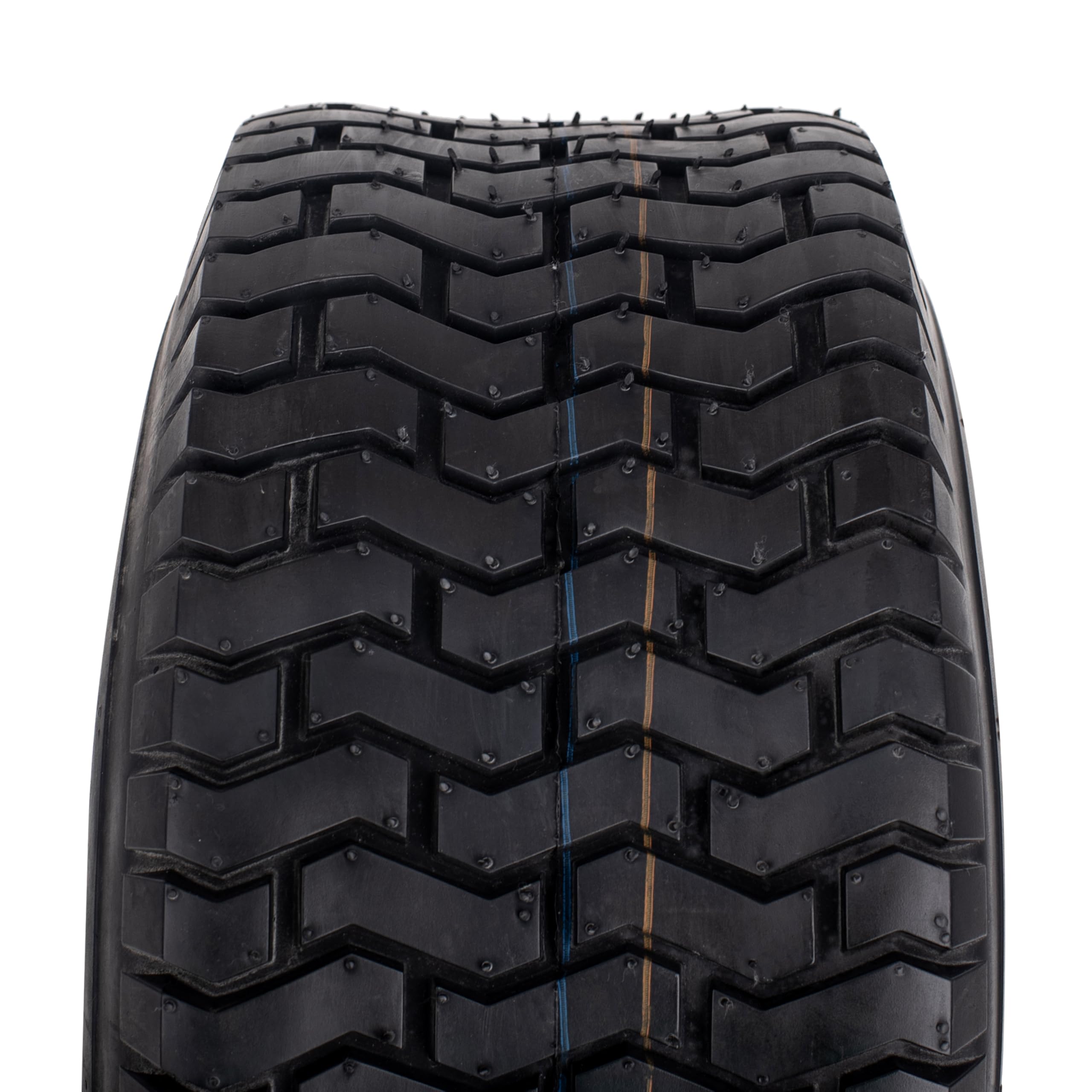 Deestone D265 close-up of tread pattern highlighting gentle traction on grass