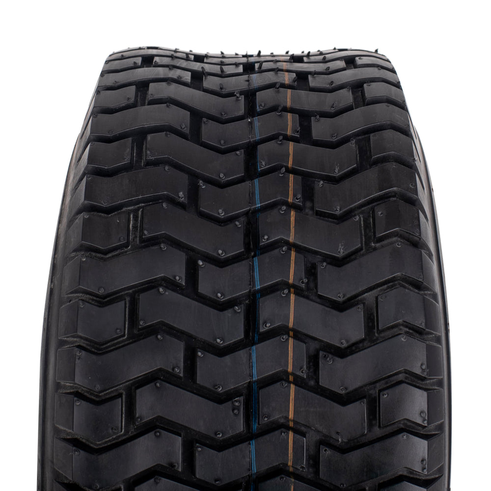 Deestone D265 close-up of tread pattern highlighting gentle traction on grass