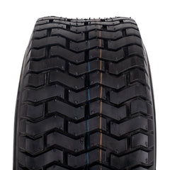 Deestone D265 close-up of tread pattern highlighting gentle traction on grass