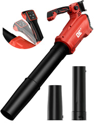 DeForce front view of cordless blower showing controls and compact design for easy yard cleanup