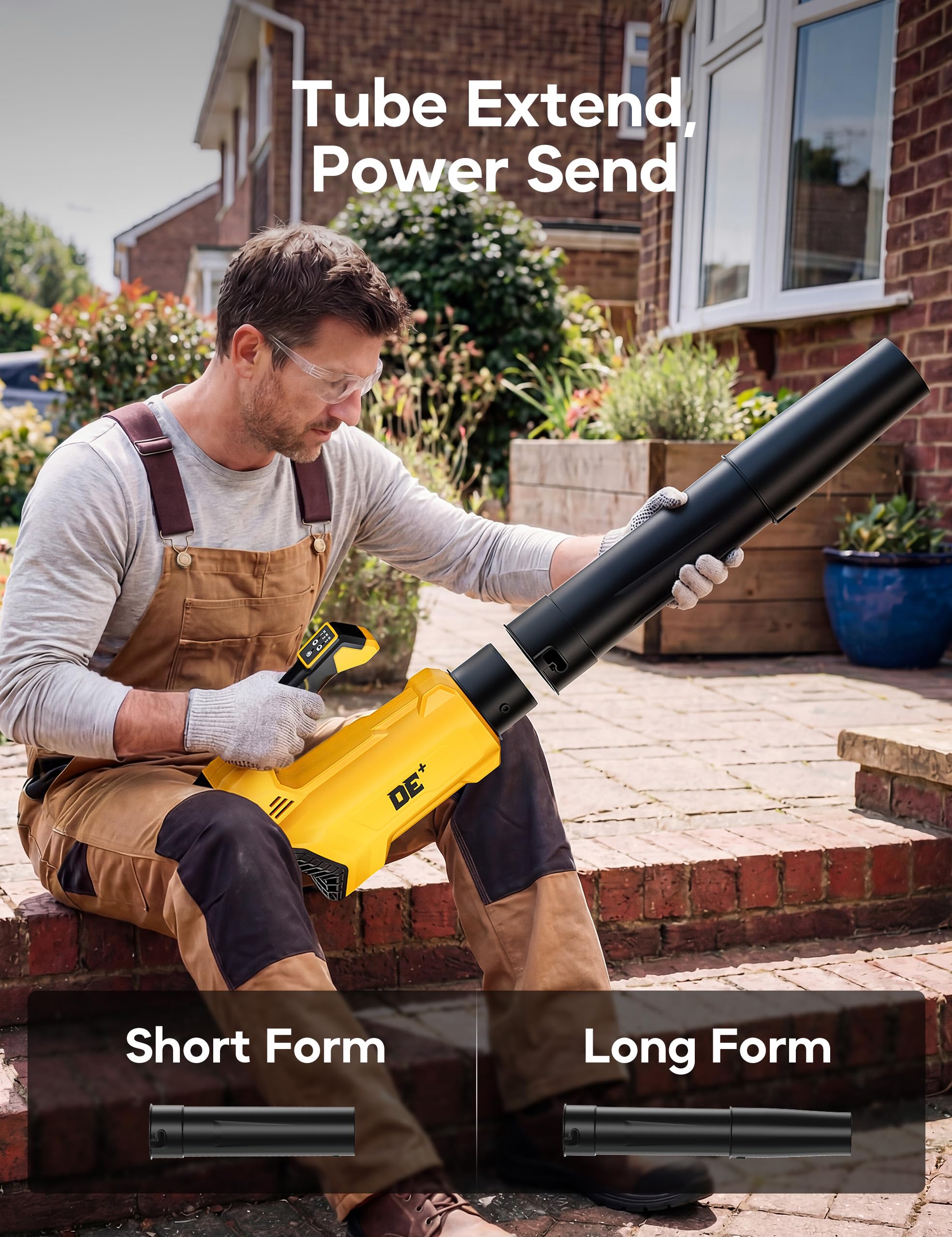 DeForce extension nozzle attached demonstrating increased reach advantage
