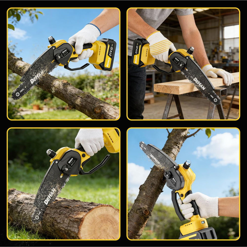 DEHANTOOLS accessories laid out with gloves goggles and tools for safe use