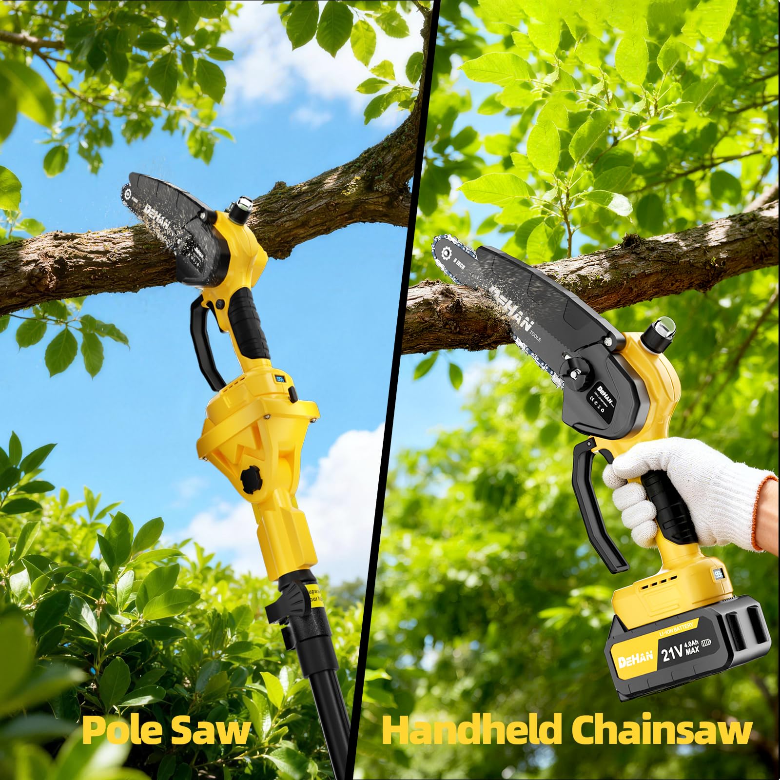 DEHANTOOLS size comparison with person showing reach height and ergonomic fit