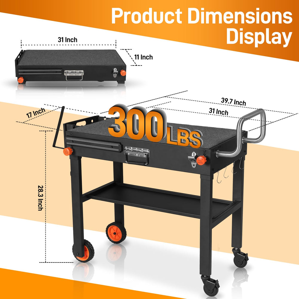 DeintYei folded compact suitcase-style cart for easy transport and storage