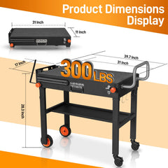 DeintYei folded compact suitcase-style cart for easy transport and storage