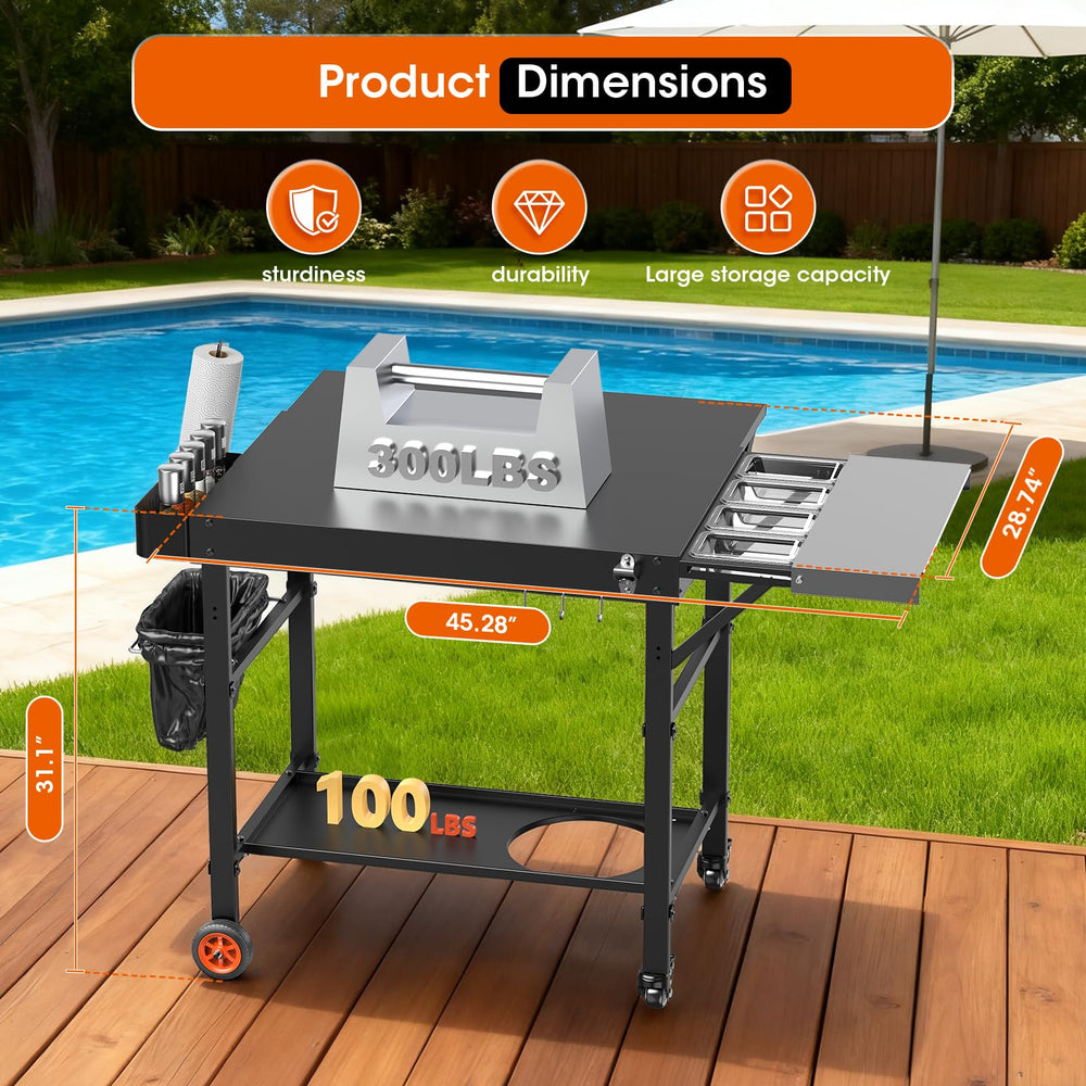DeintYei backyard pizza party setup showing spacious station for serving and hosting benefit