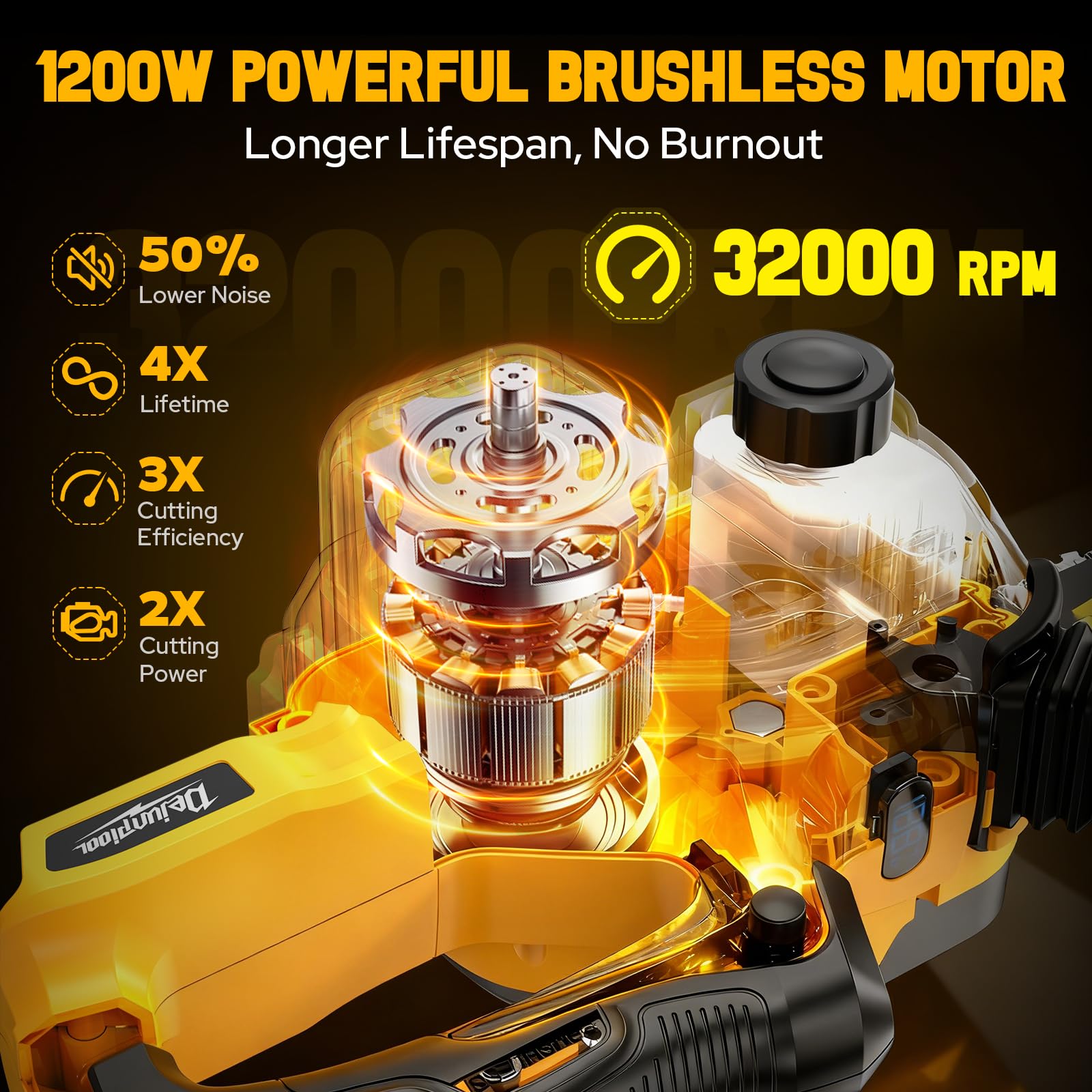 DEJUNPIOOL auto-oiler fill port detail enabling consistent chain lubrication