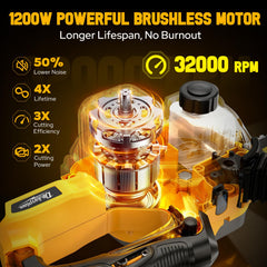 DEJUNPIOOL auto-oiler fill port detail enabling consistent chain lubrication