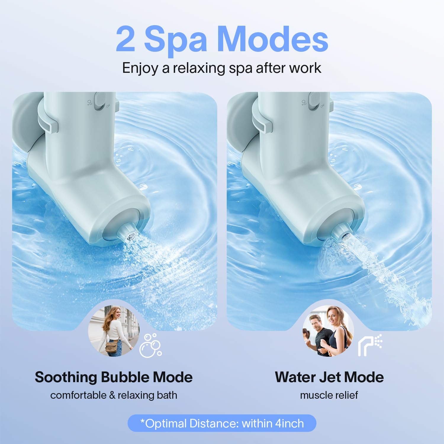 DEJUNPIOOL overhead view creating soft bubbles, enhances calming bath atmosphere