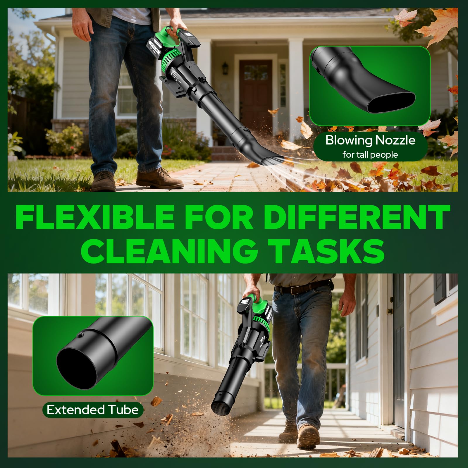 DEJUNPIOOL in use clearing a driveway for fast yard cleanup benefit