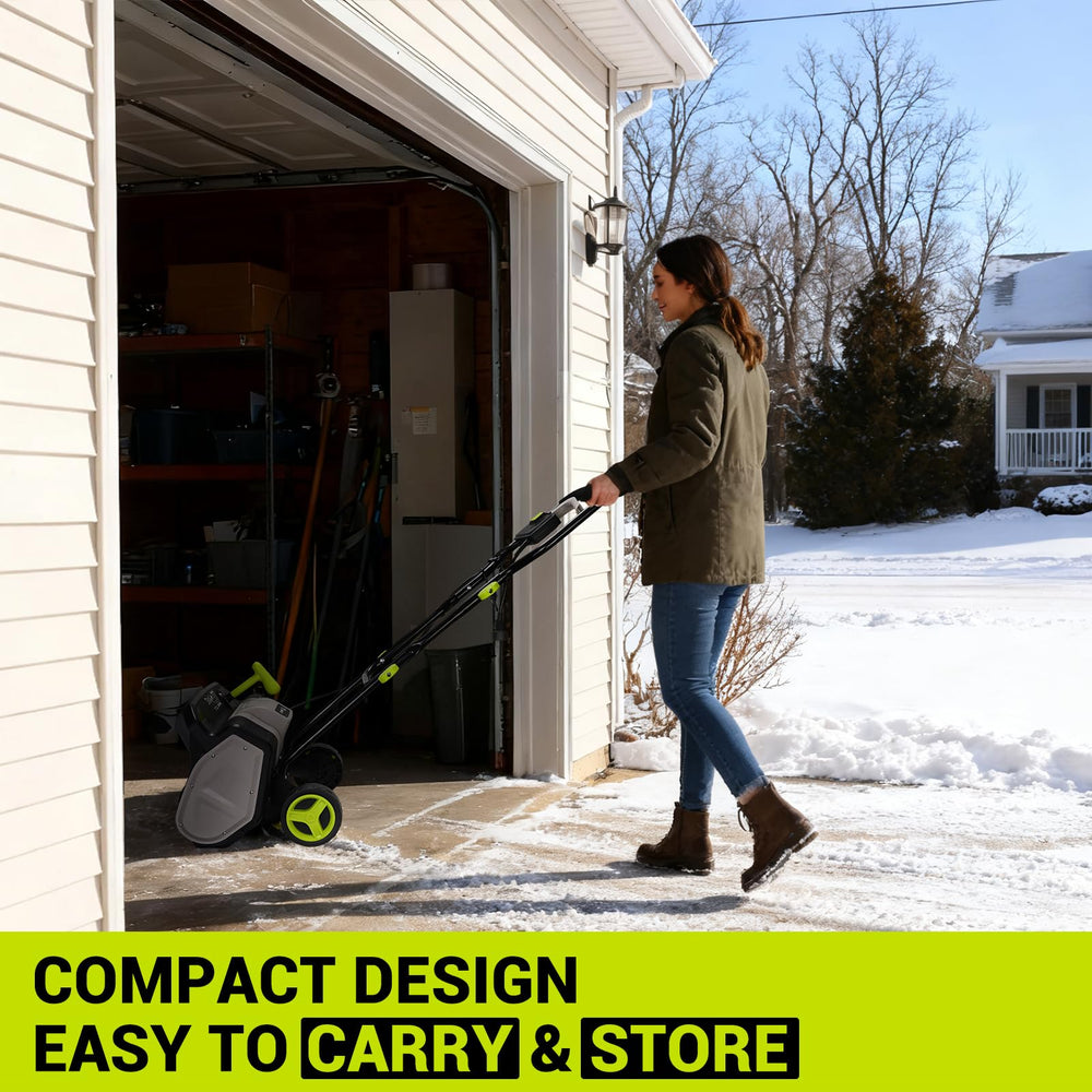 DEKOPRO stored upright in garage for space-saving storage benefit