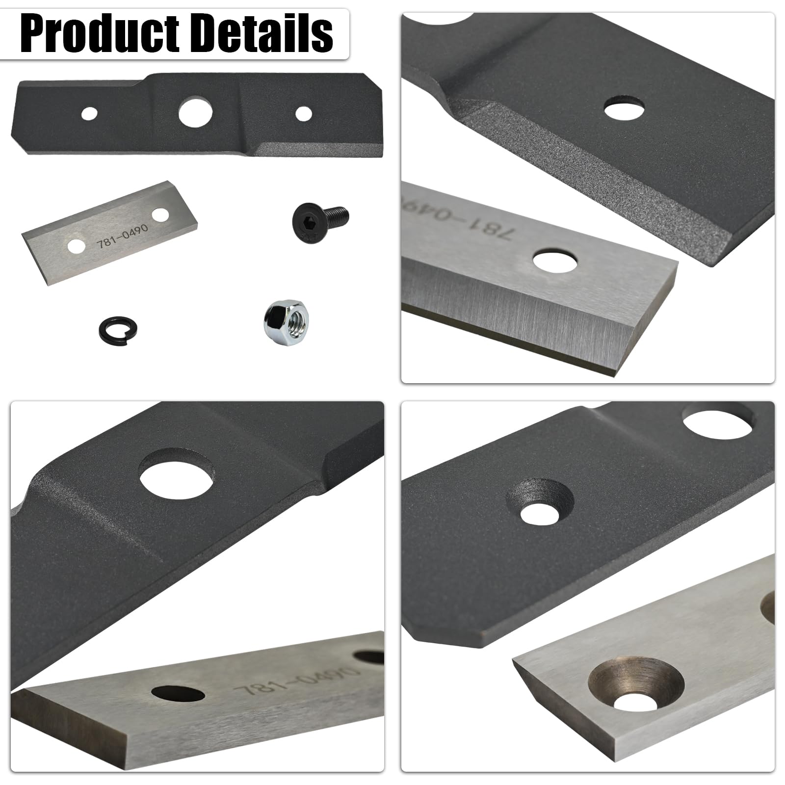Delixike close-up of shredder blade showing thickness and wear-resistant finish