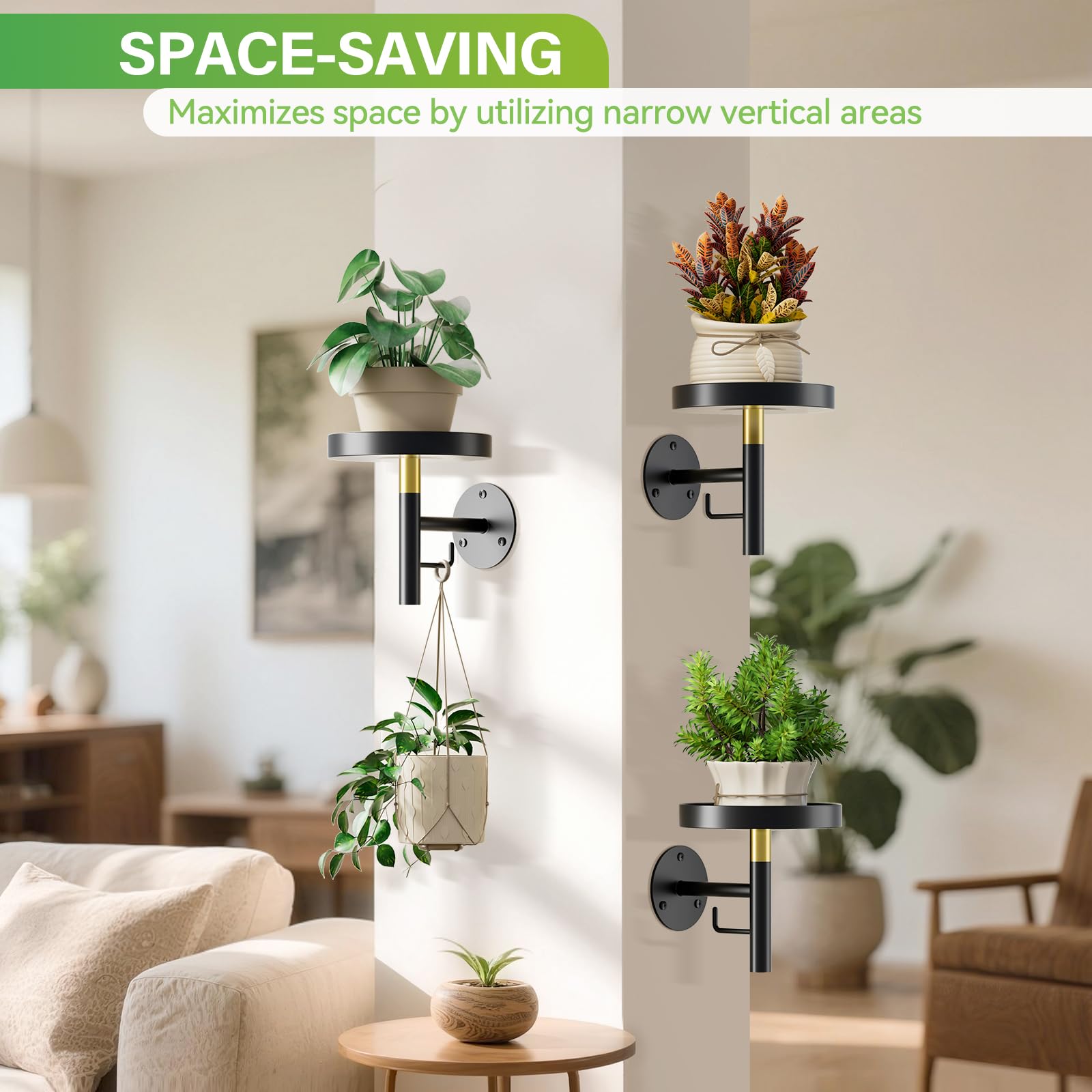 DELLAN mounted holder with ceramic pot demonstrating secure support and styling benefit