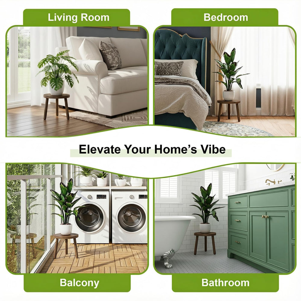 Delma plant stands in living room displaying plants to elevate interior decor