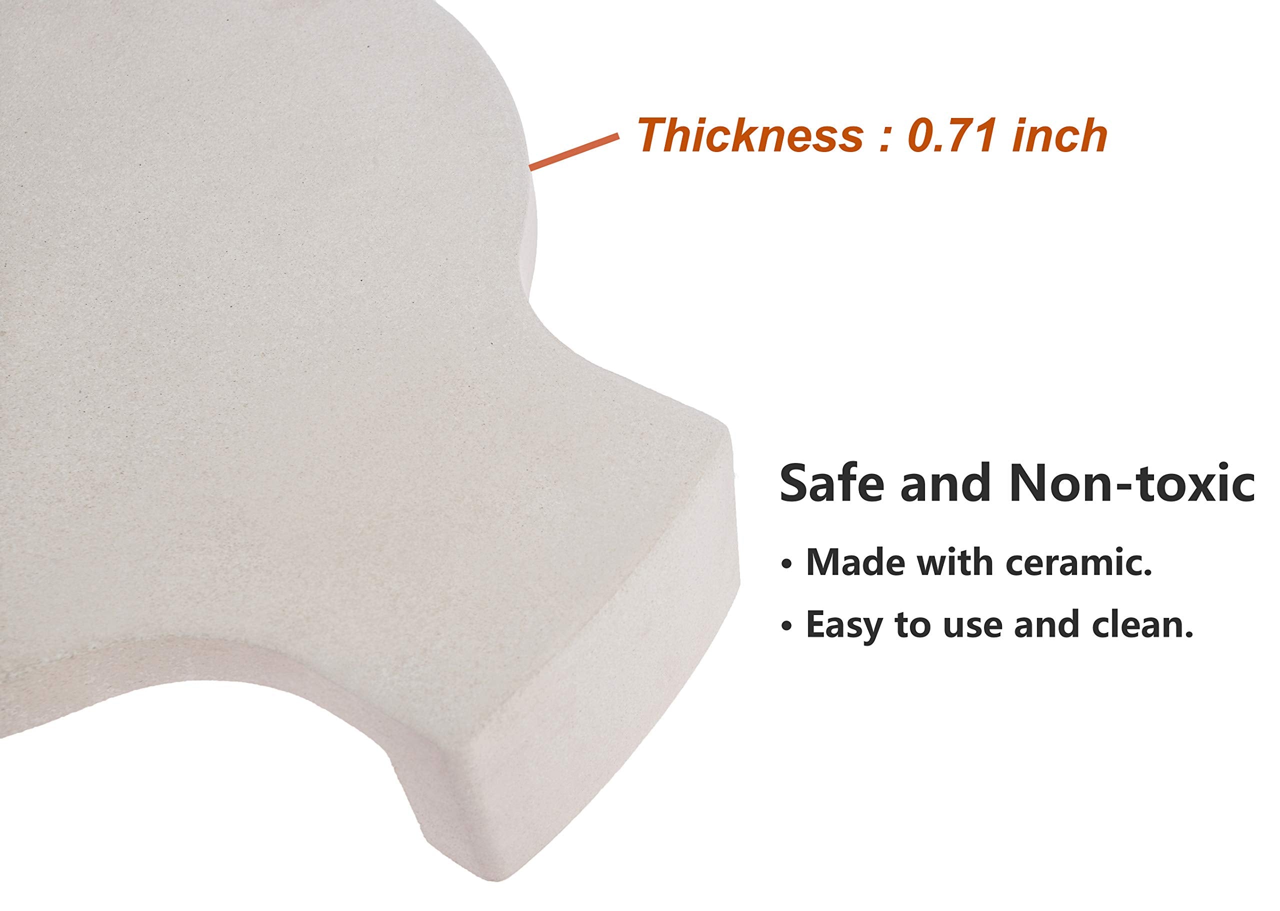 DELSbbq angled detail of ceramic edge illustrating sturdy construction and stability