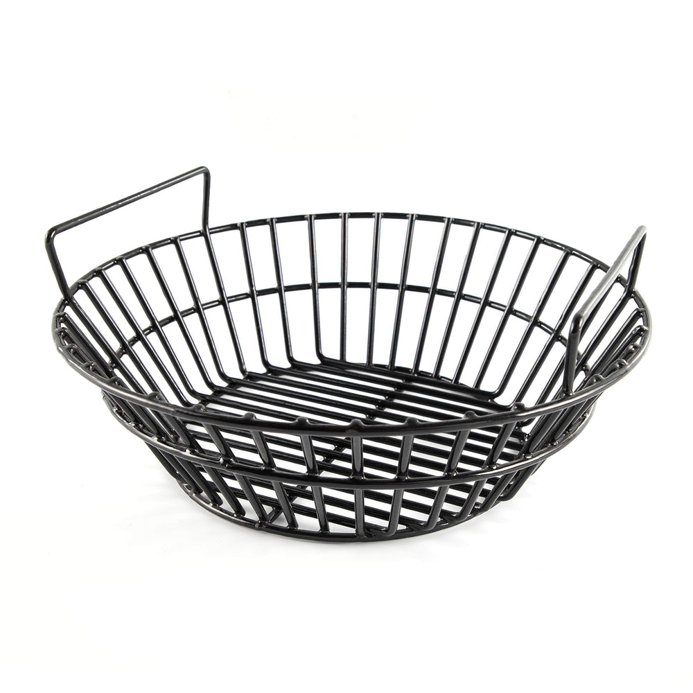DELSbbq ash basket front view showing fit and sturdy rim for easy handling