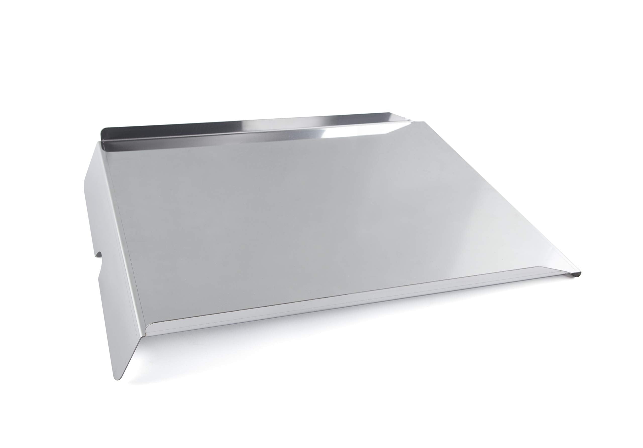 DELSbbq BAC012 front view showing full tray and fit, durable stainless benefit