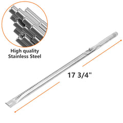 DELSbbq burner tube end detail showing correct ports for even flame distribution
