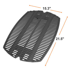 DELSbbq cast iron grate close-up showing thick ribs for improved heat retention