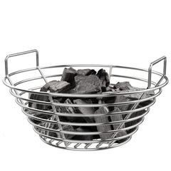 DELSbbq basket with intact charcoal after cook preserving fuel for reuse