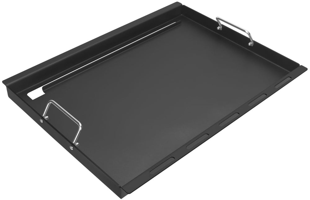 DELSbbq full griddle insert front view shows large cooking area benefit
