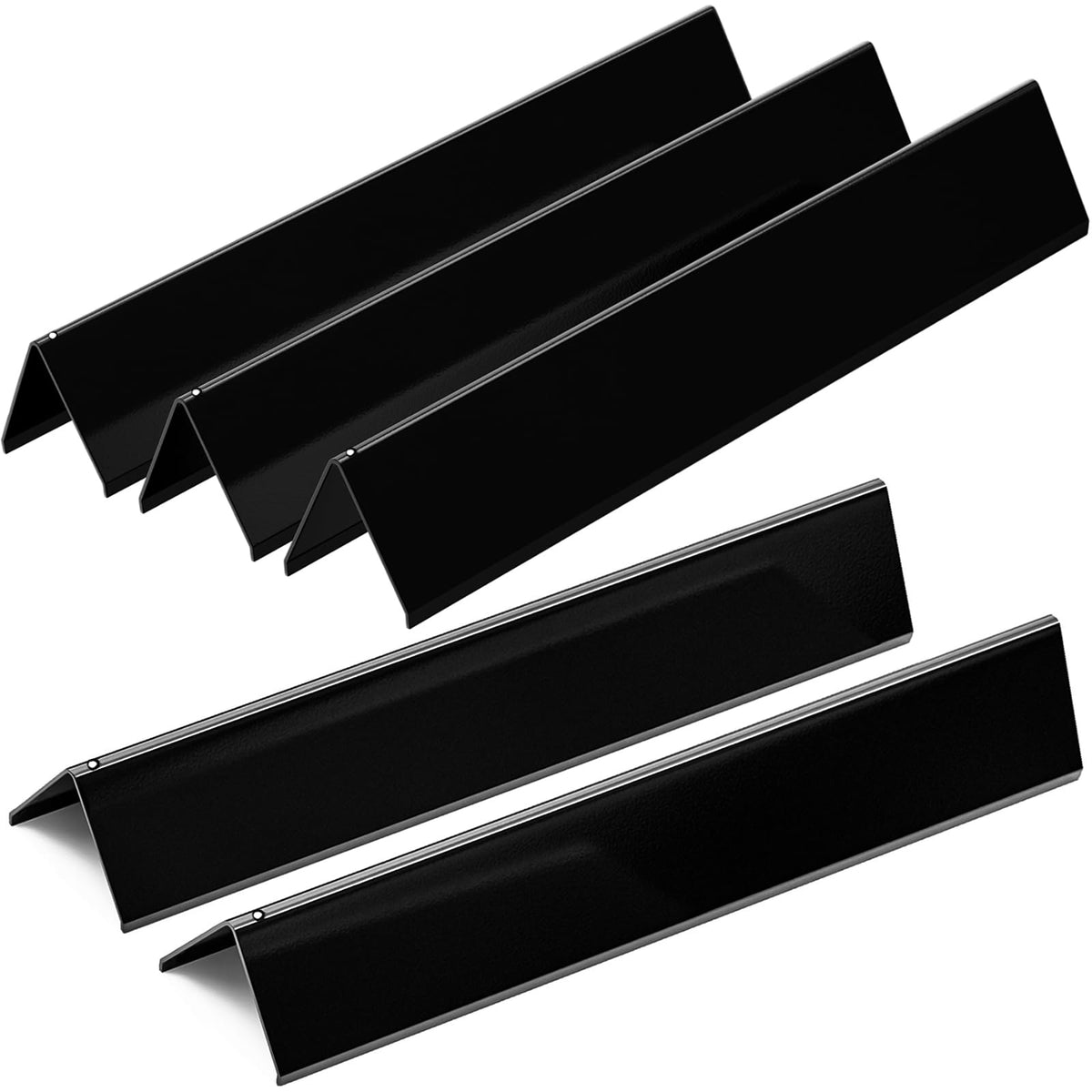 DELSbbq front view of five flavorizer bars showing fit and packaging benefit