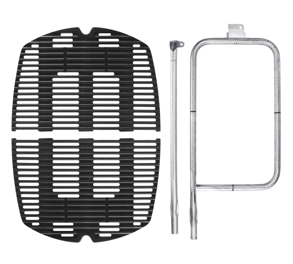 DELSbbq front view of grates and burner showing full kit benefit