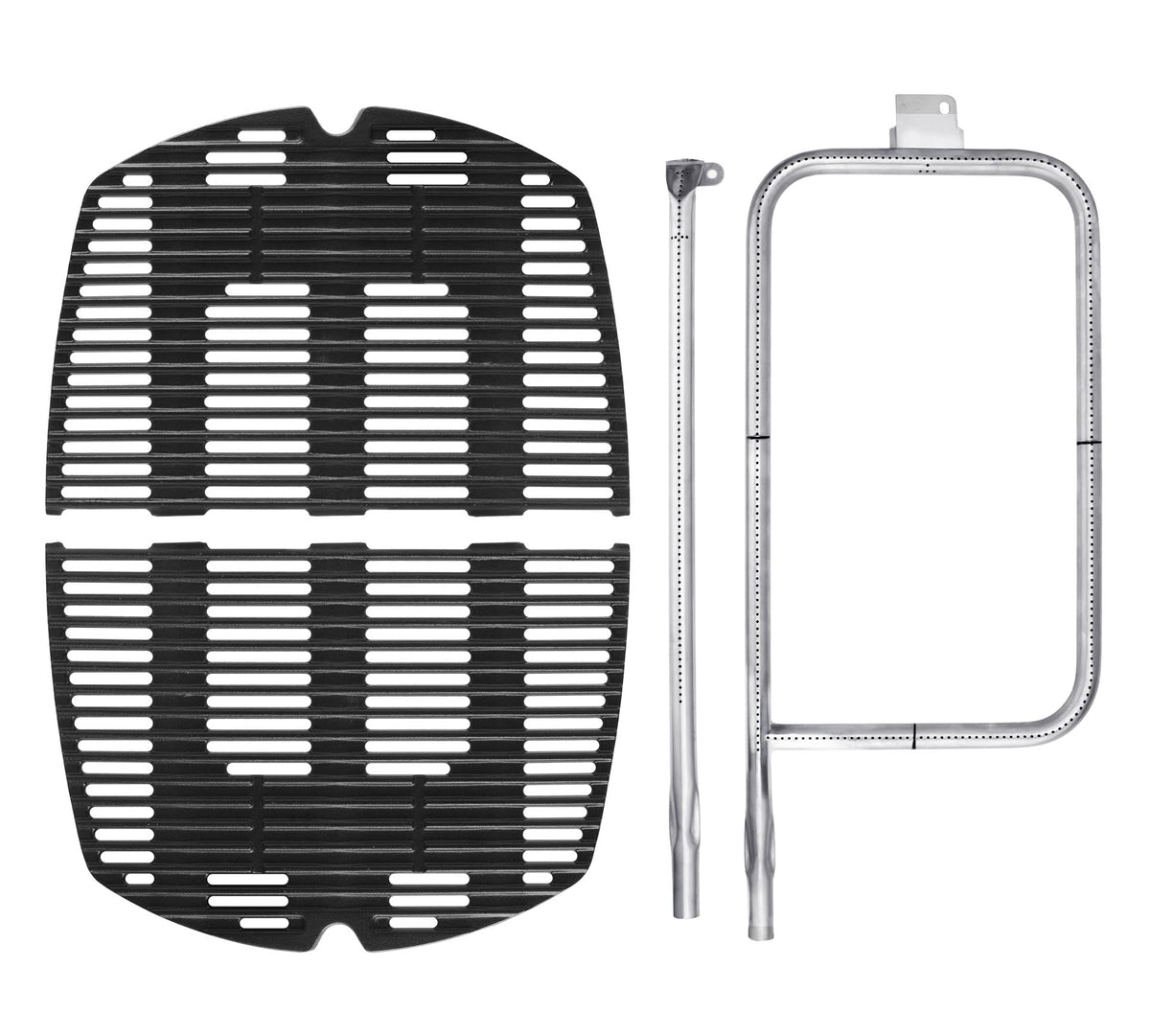 DELSbbq front view of grates and burner showing full kit benefit