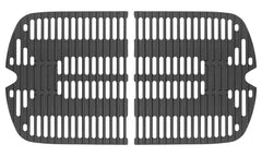 DELSbbq front view of two cast iron grates showing sturdy construction and improved searing