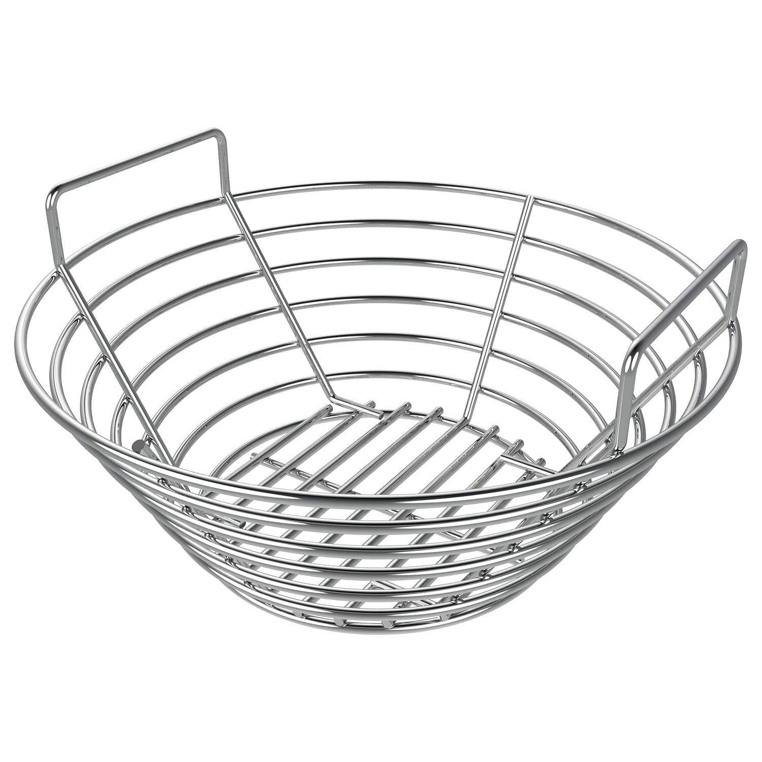 DELSbbq front view of ash basket showing compatibility and quick airflow benefit