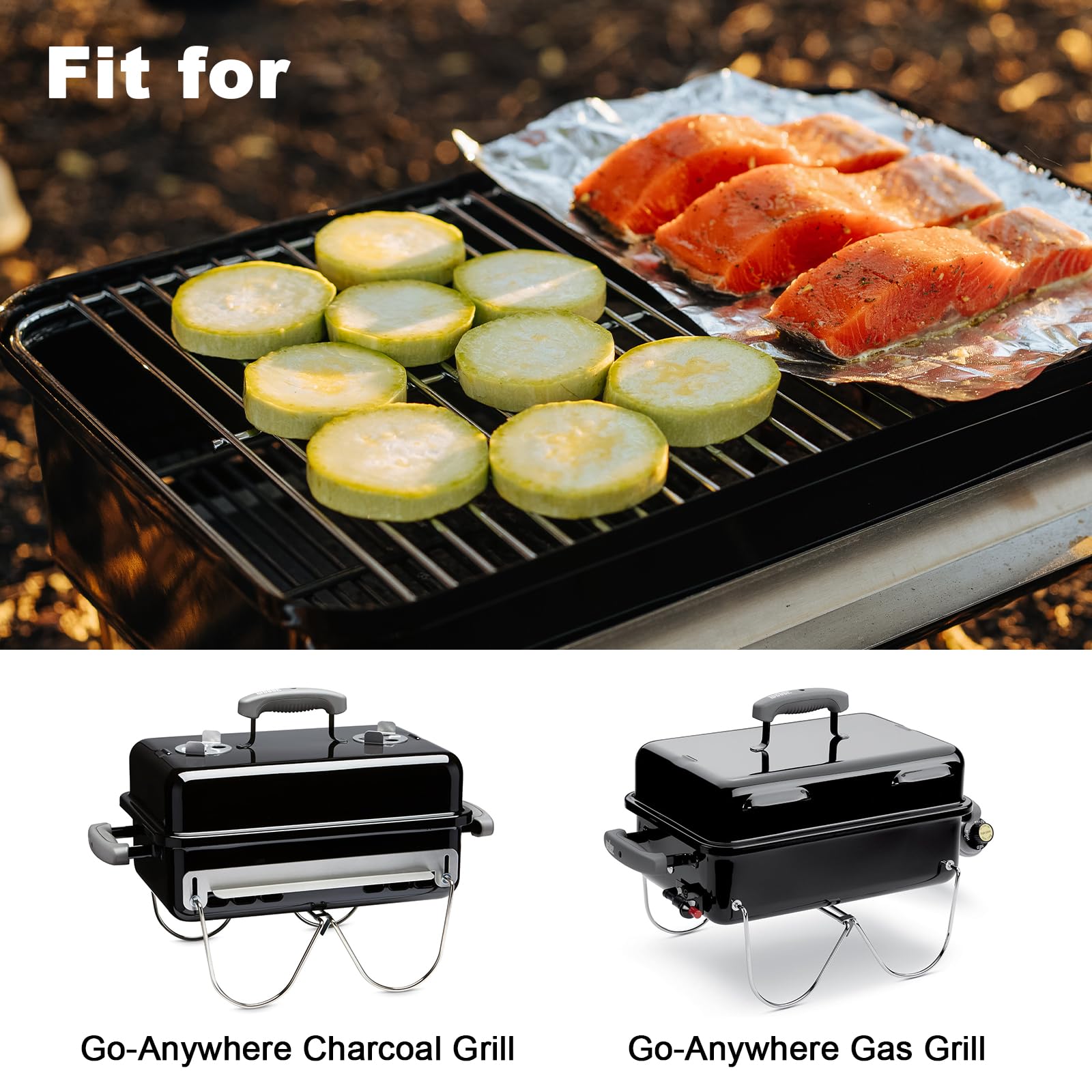 DELSbbq grate installed in Weber Go-Anywhere for restored cooking performance