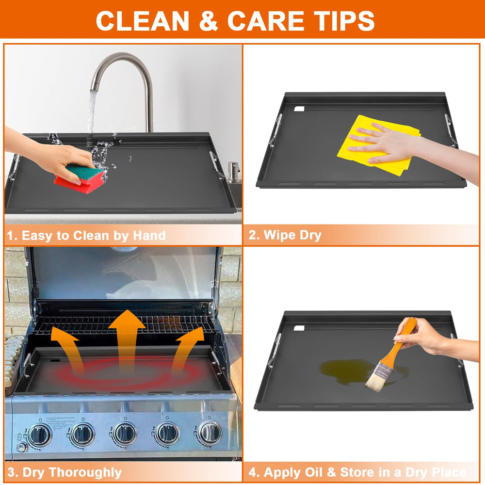 DELSbbq silicone gloves and griddle stored together for safe handling