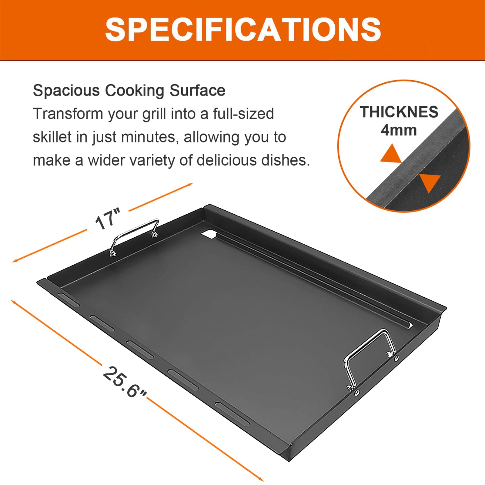 DELSbbq close-up of carbon steel texture highlighting quick heat conduction
