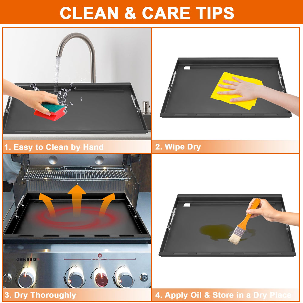 DELSbbq griddle edge detail showing durable construction and fit
