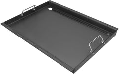 DELSbbq griddle front installed on Weber, showing full cooking area for larger meals