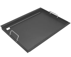 DELSbbq griddle front view showing full flat-top useful for large batches