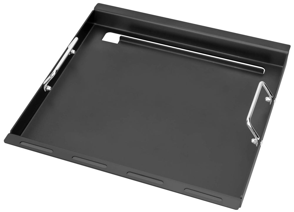 DELSbbq griddle front view showing full flat cooking surface and fit