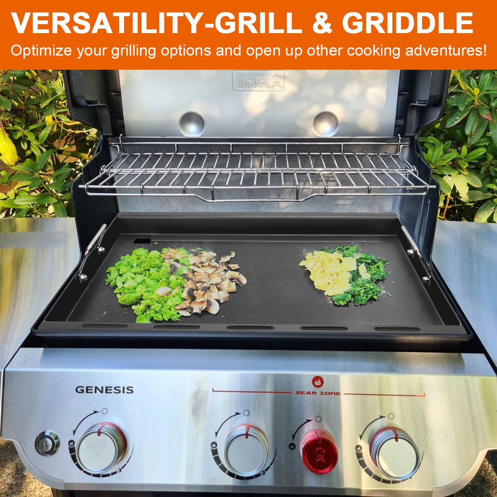 DELSbbq handle and heat-resistant gloves for safer griddle handling