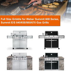 DELSbbq griddle installed in a Weber Summit showing quick conversion benefit