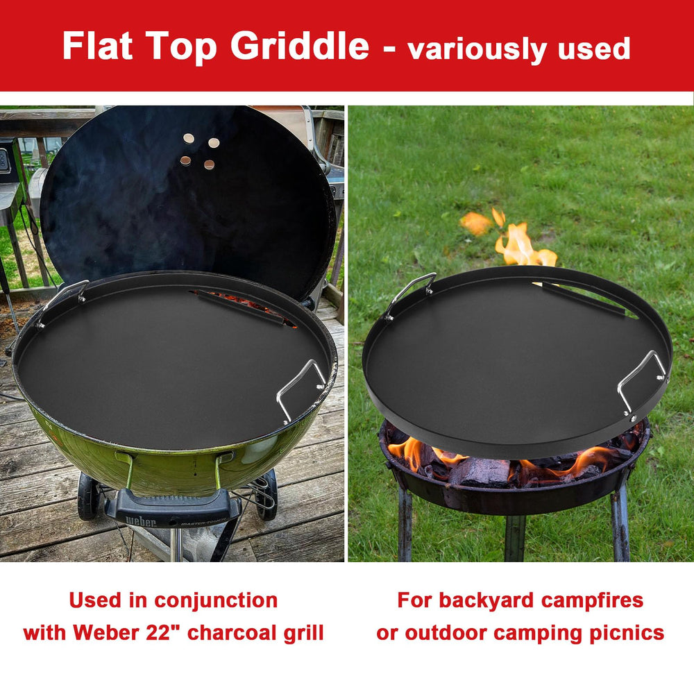 DELSbbq griddle on outdoor table serving breakfast showing versatility and family use
