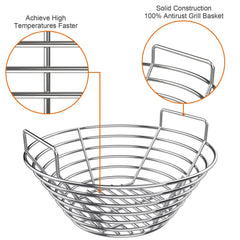 DELSbbq ash basket installed in Medium Big Green Egg improving ventilation
