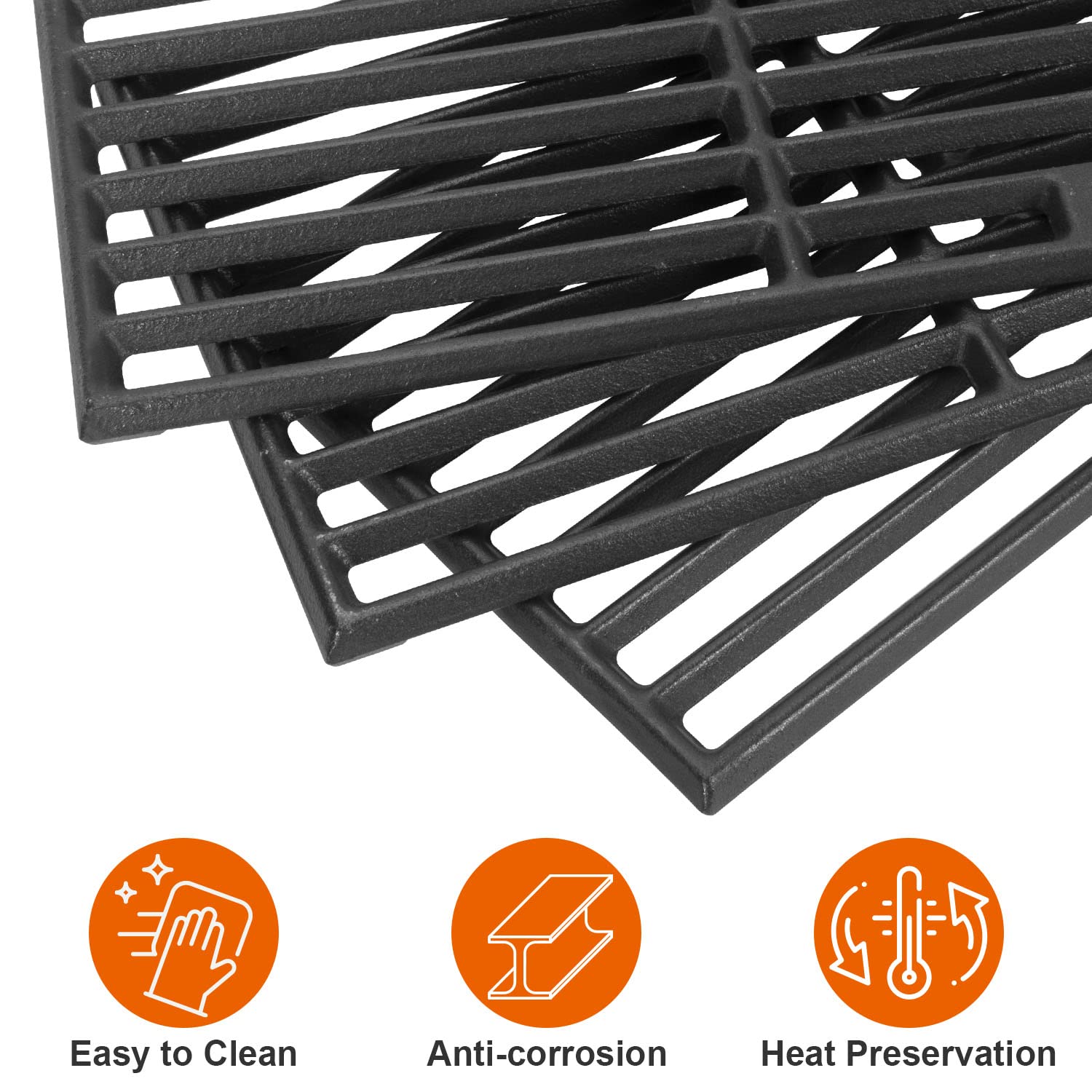 DELSbbq grates installed in Char-Broil grill demonstrating reliable heat contact