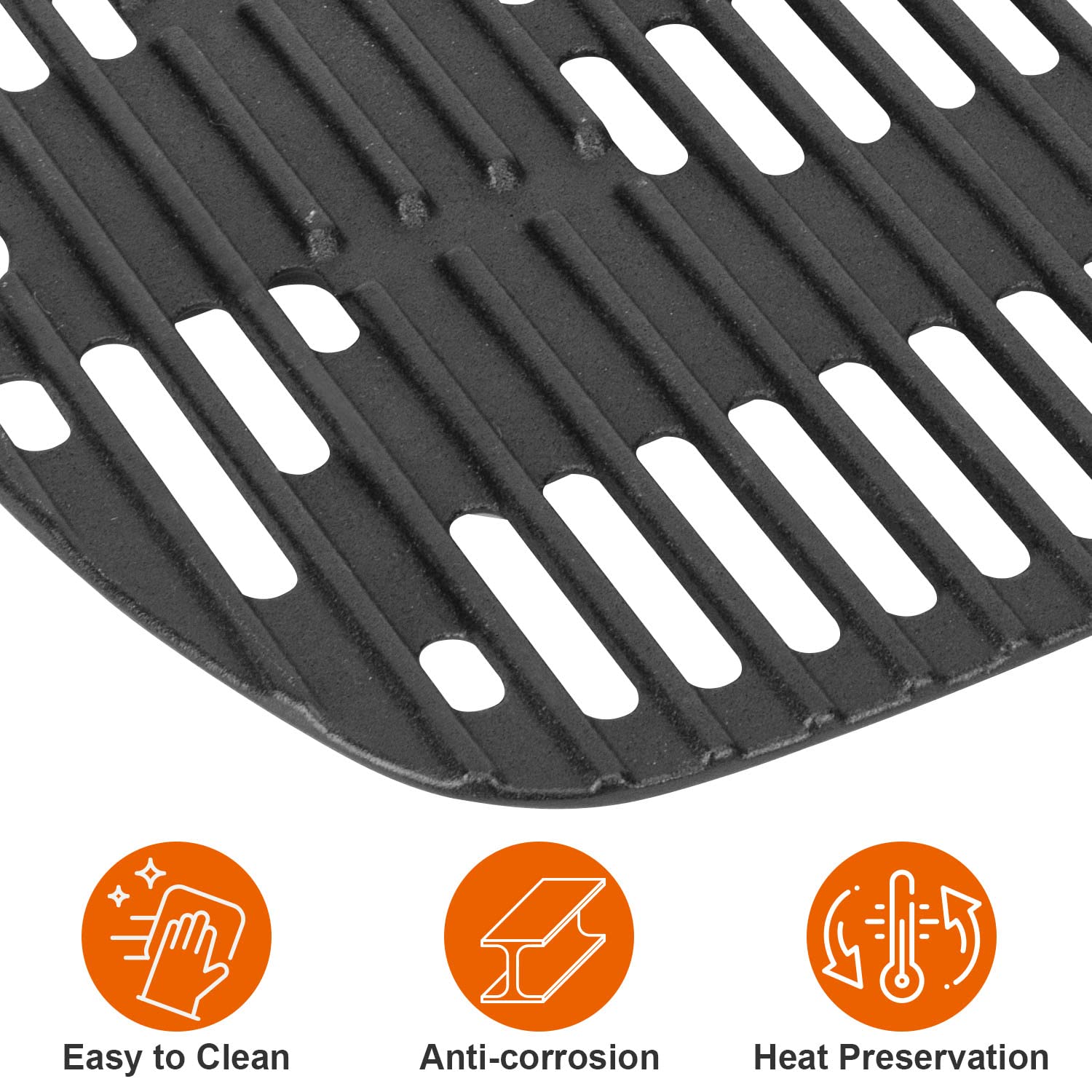 DELSbbq grates installed in a Weber Traveler demonstrating better heat retention while grilling